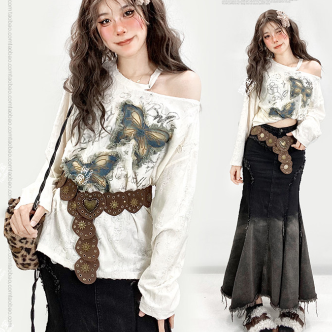 Heart Buckle Metal Studded Wide Belt for Women
