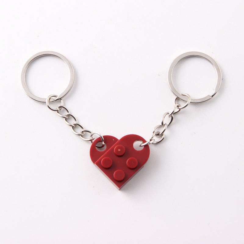 Heart Building Block Keychain