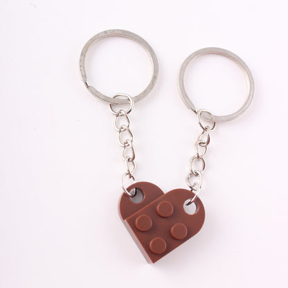 Heart Building Block Keychain