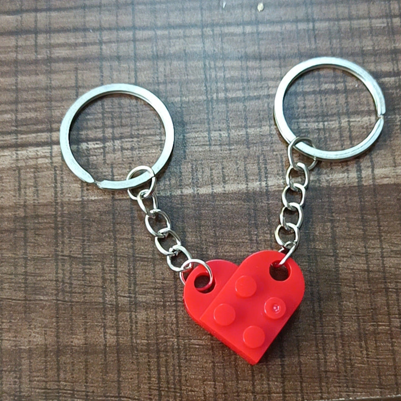 Heart Building Block Keychain