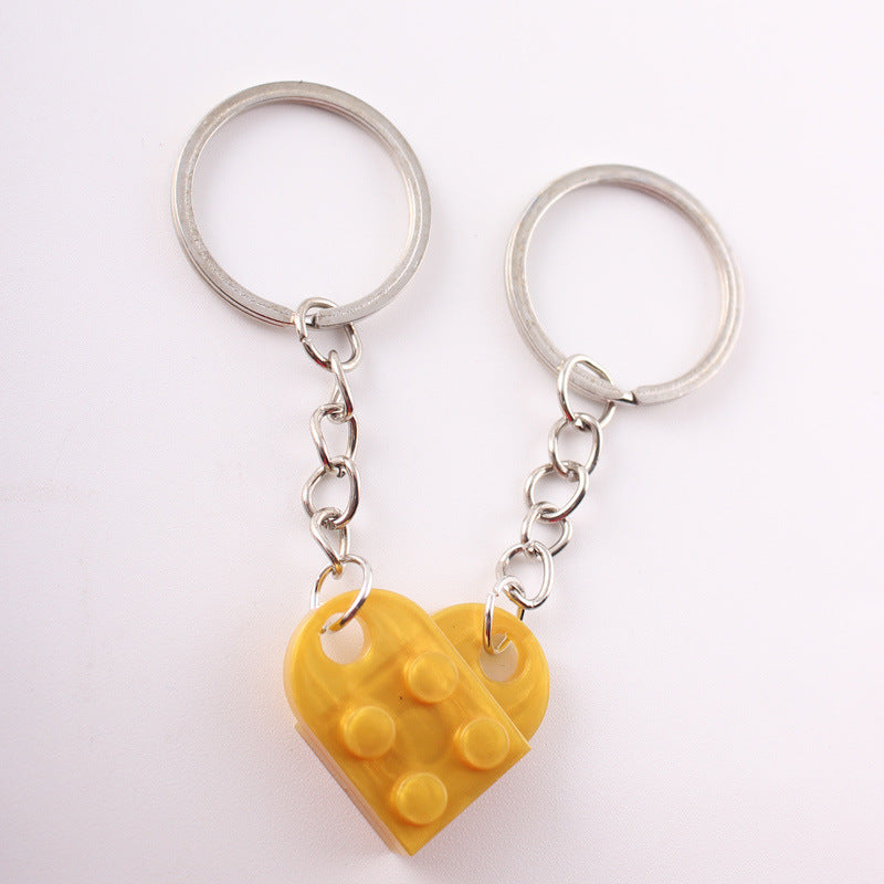Heart Building Block Keychain