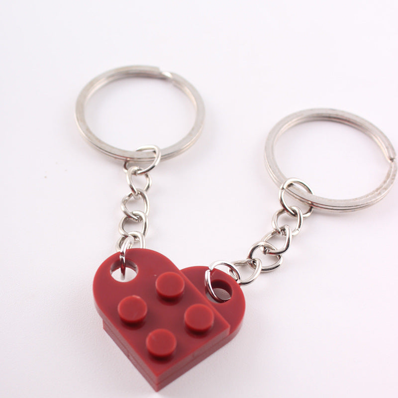Heart Building Block Keychain