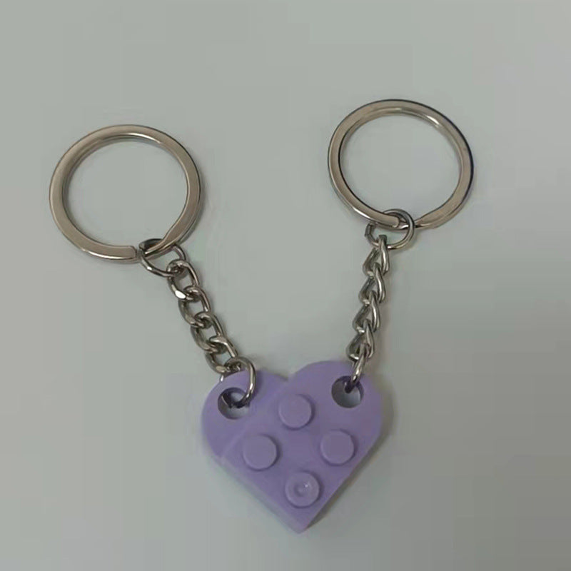 Heart Building Block Keychain
