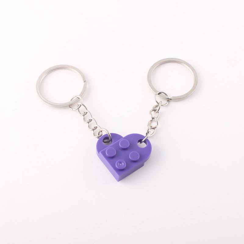 Heart Building Block Keychain