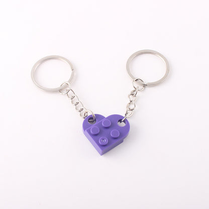 Heart Building Block Keychain