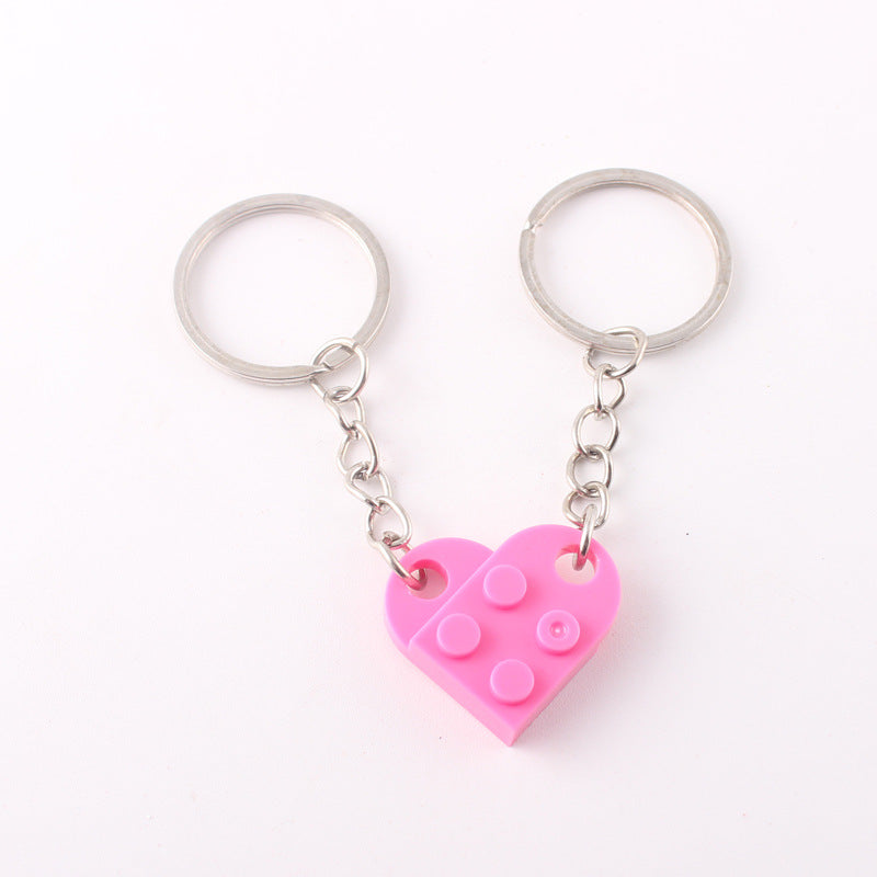 Heart Building Block Keychain
