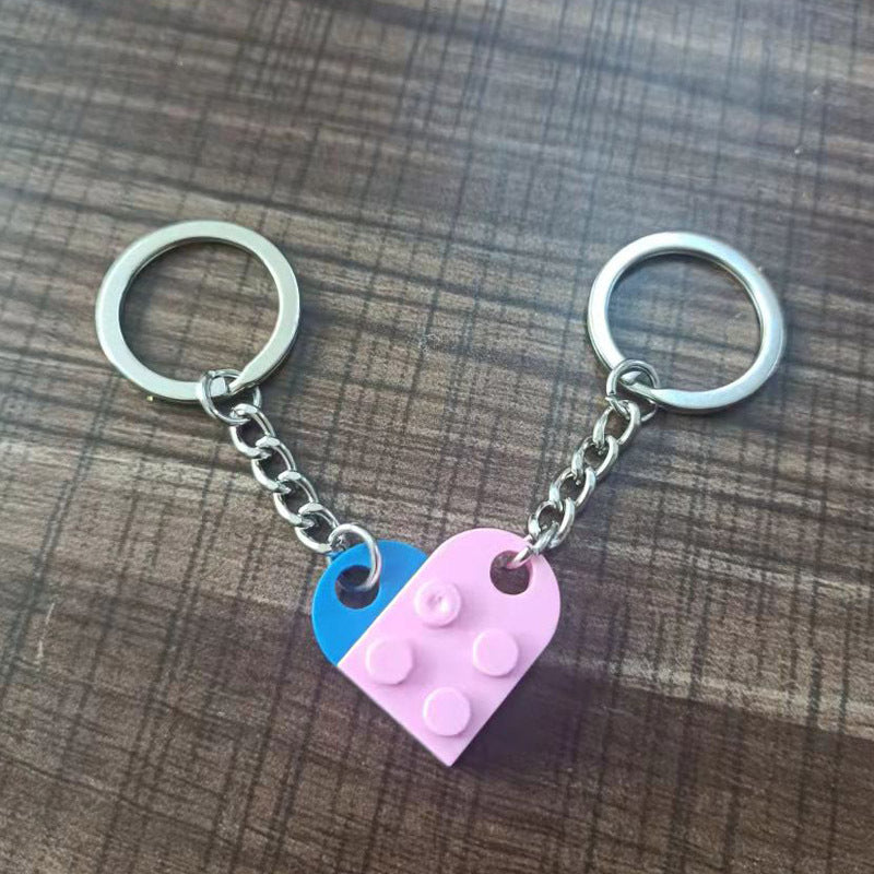 Heart Building Block Keychain