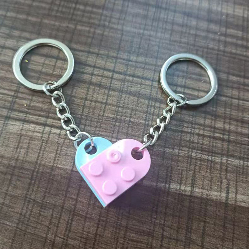 Heart Building Block Keychain