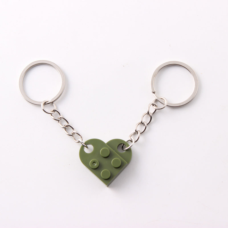Heart Building Block Keychain