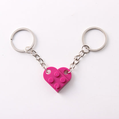 Heart Building Block Keychain