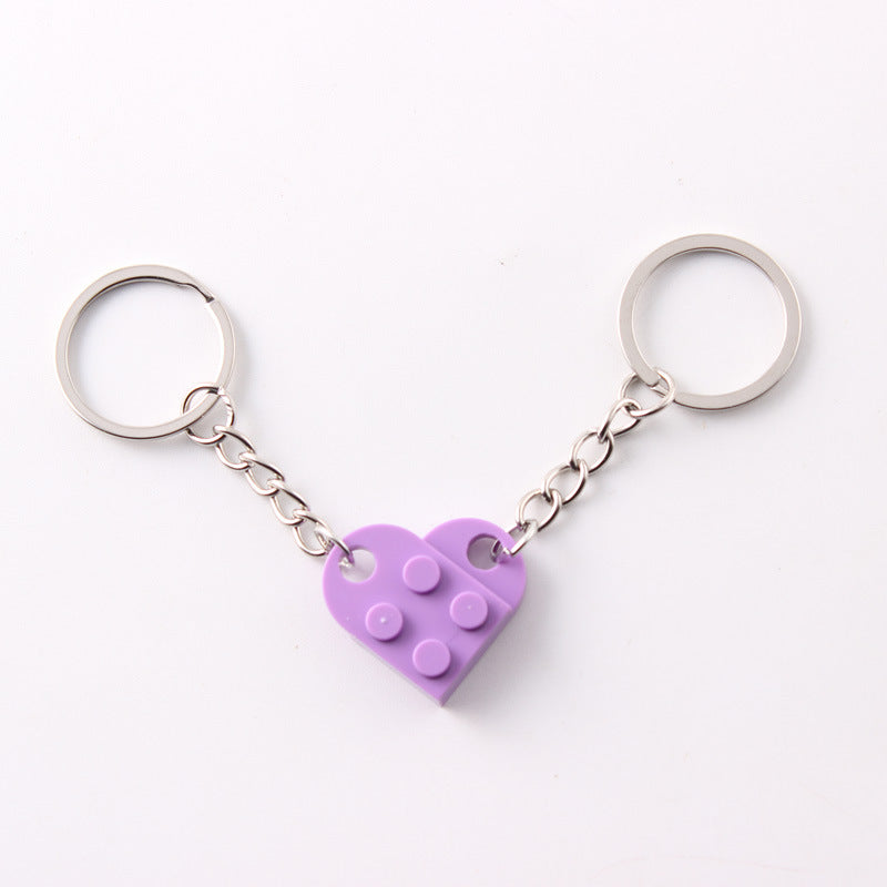 Heart Building Block Keychain