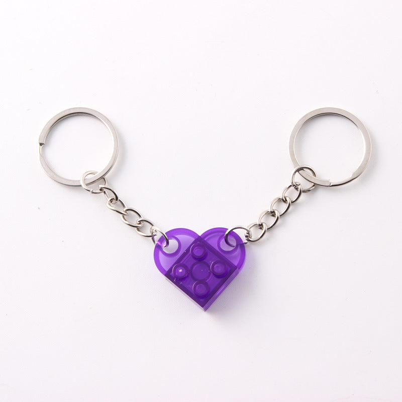 Heart Building Block Keychain