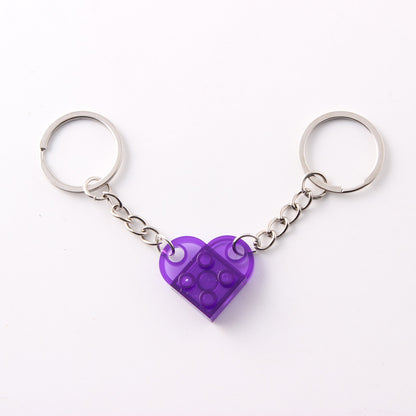 Heart Building Block Keychain
