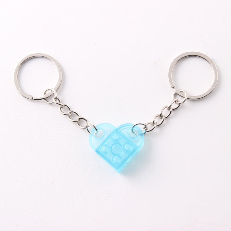 Heart Building Block Keychain