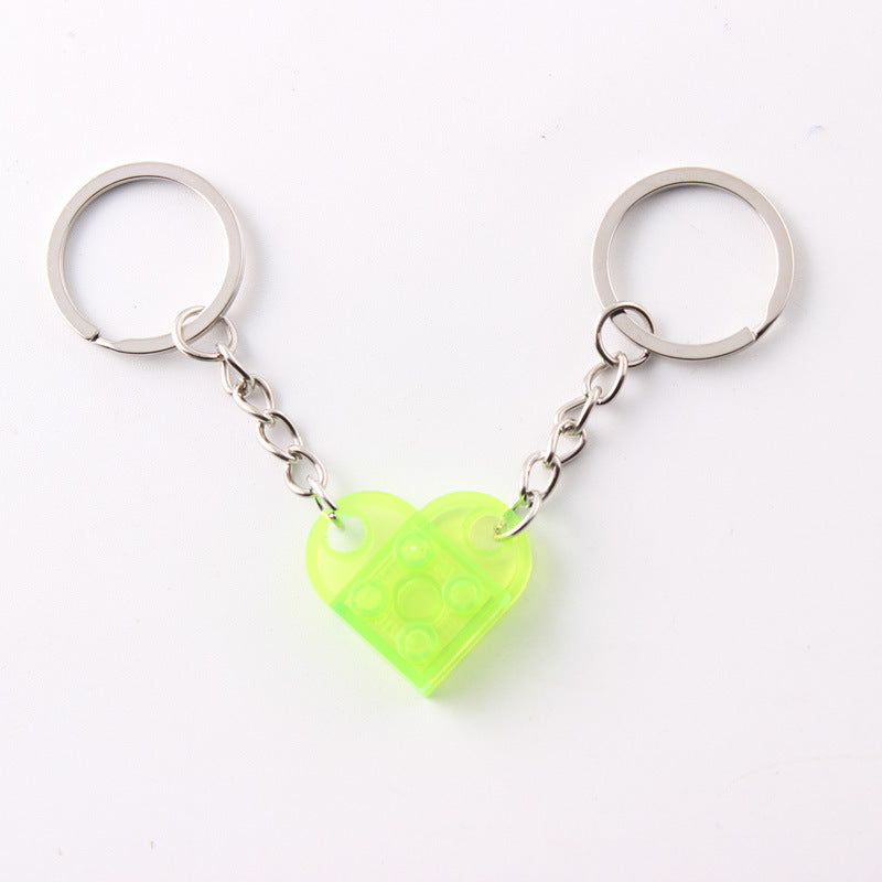Heart Building Block Keychain
