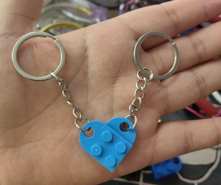 Heart Building Block Keychain