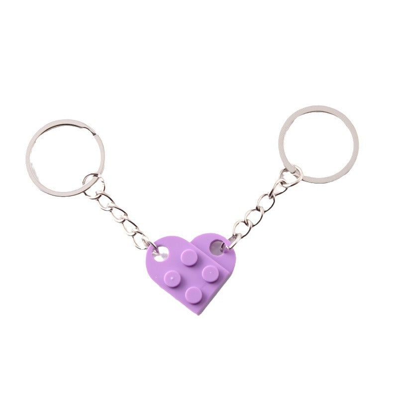 Heart Building Block Keychain