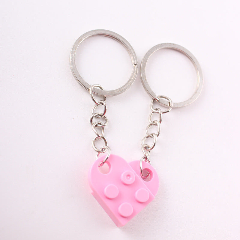 Heart Building Block Keychain