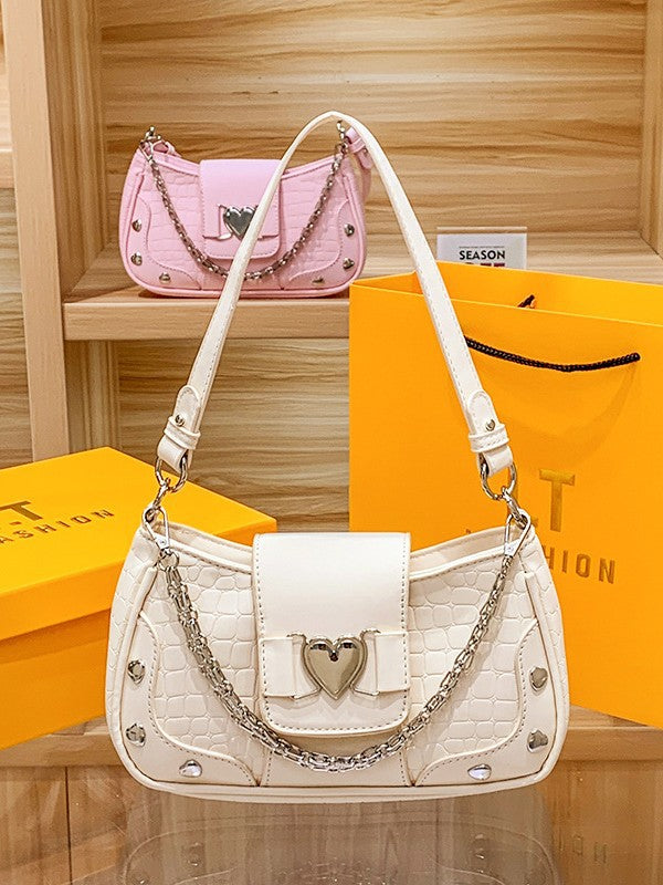 Heart Design Underarm Shoulder Bag