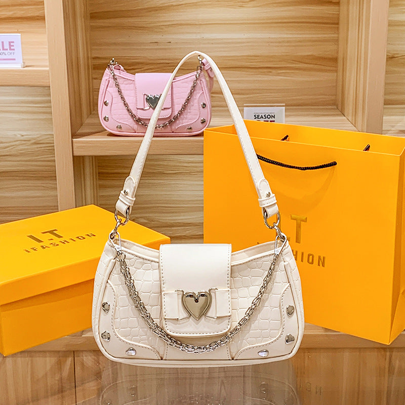 Heart Design Underarm Shoulder Bag