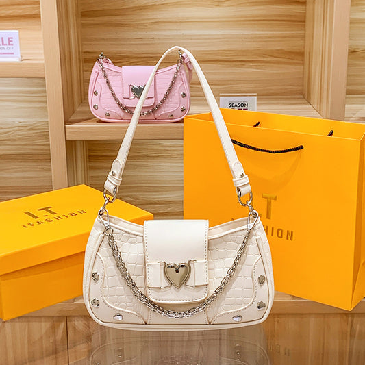 Heart Design Underarm Shoulder Bag