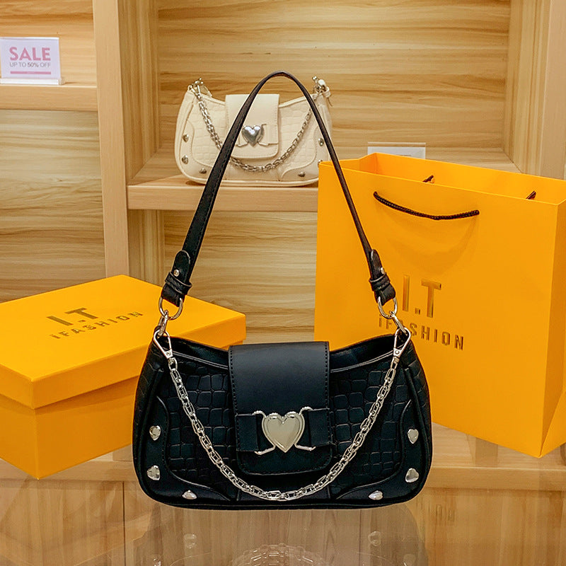 Heart Design Underarm Shoulder Bag