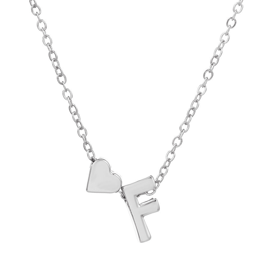 Heart Letter Necklace and Bracelet Set