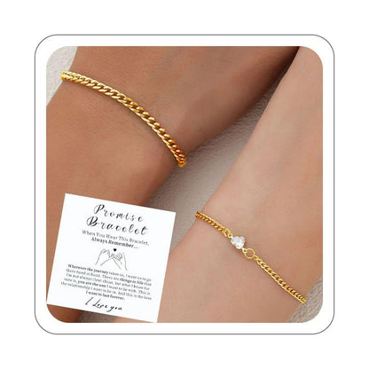 Heart Pendant Couple Bracelet
