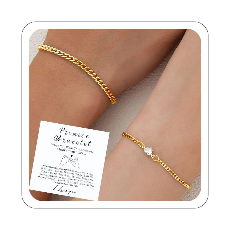 Heart Pendant Couple Bracelet