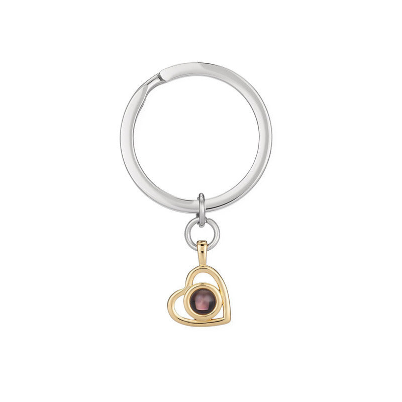 Heart Photo Projection Necklace with Multilingual Engraving