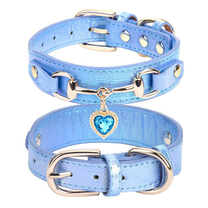 Heart Rhinestone Pet Collar