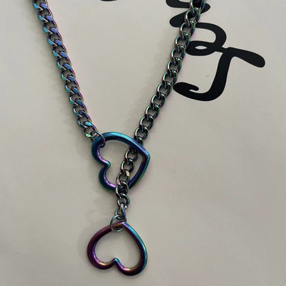 Heart Ring Slide Chain Necklace