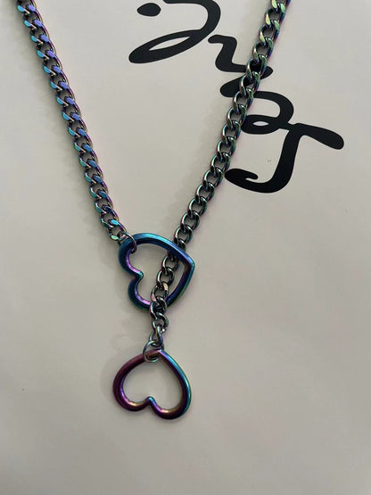Heart Ring Slide Chain Necklace