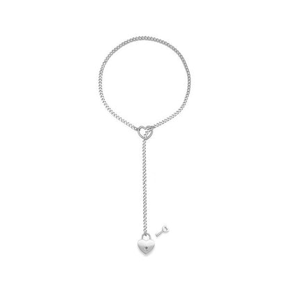 Heart Ring Slide Chain Necklace