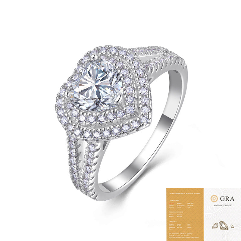 Heart Shape Moissanite Sterling Ring