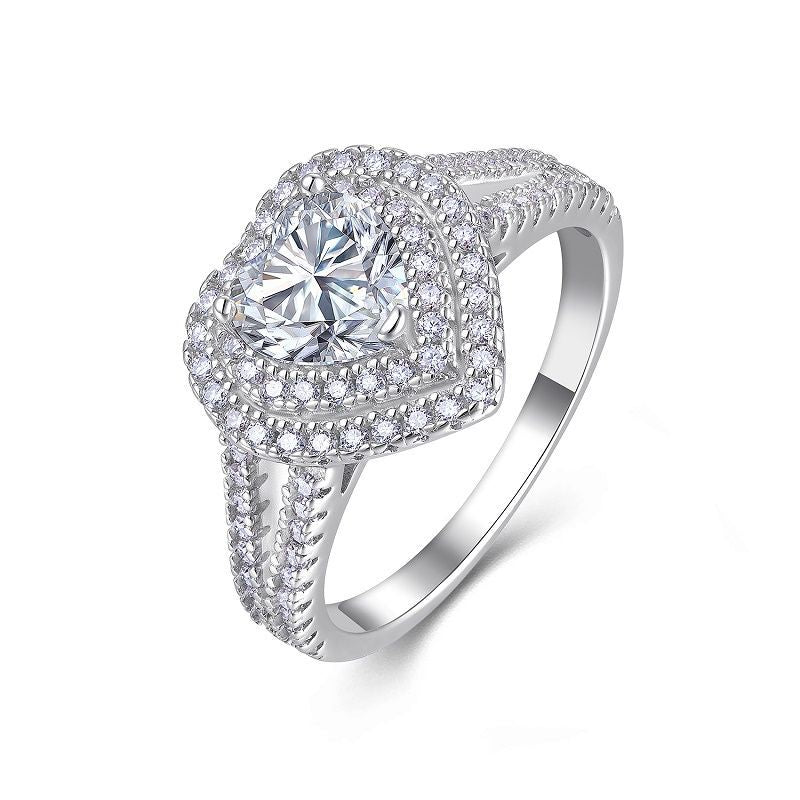 Heart Shape Moissanite Sterling Ring