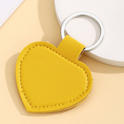 Heart Shape PU Leather Keychain