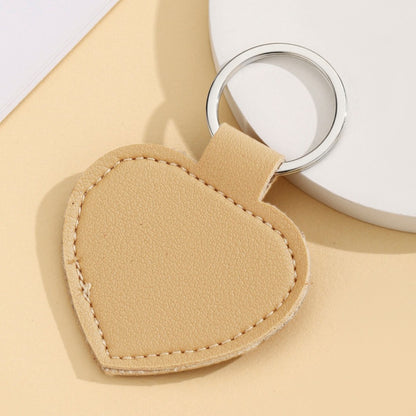 Heart Shape PU Leather Keychain