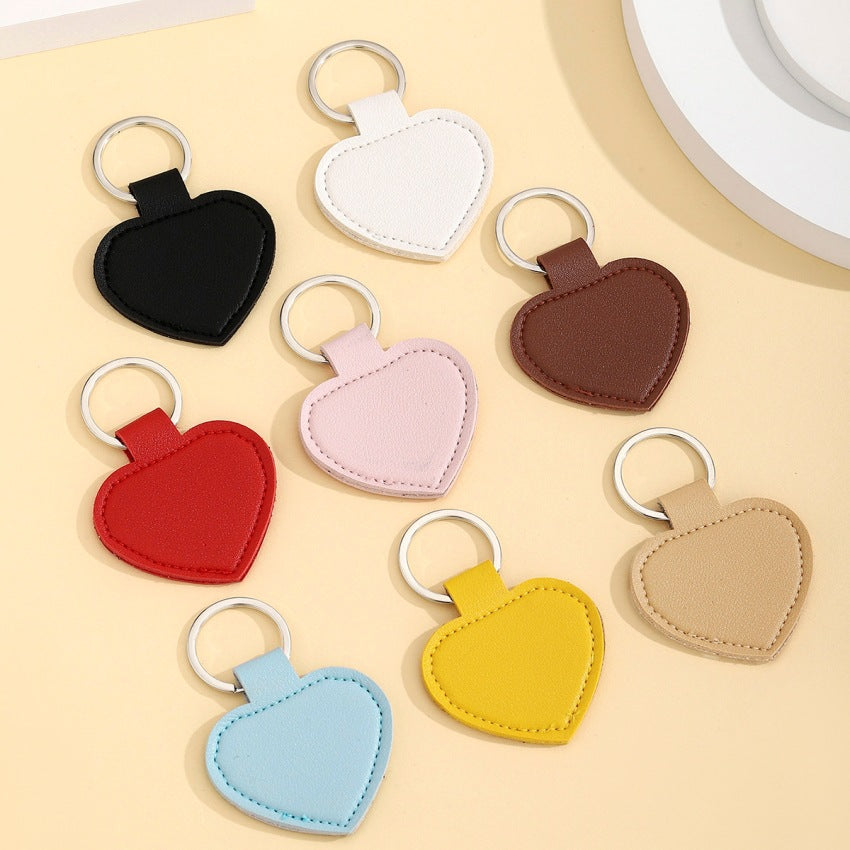 Heart Shape PU Leather Keychain