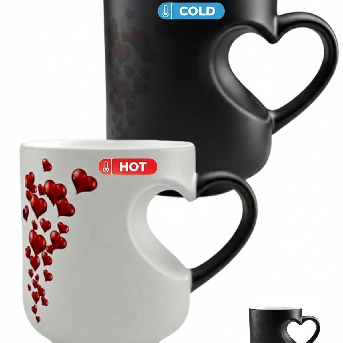 Heart Shape Temperature-Sensitive Color-Changing Mug