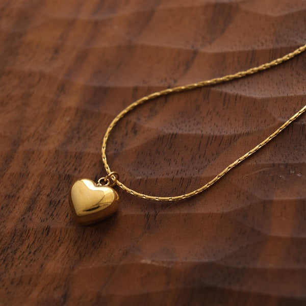 Heart Shape Titanium Steel Clavicle Necklace