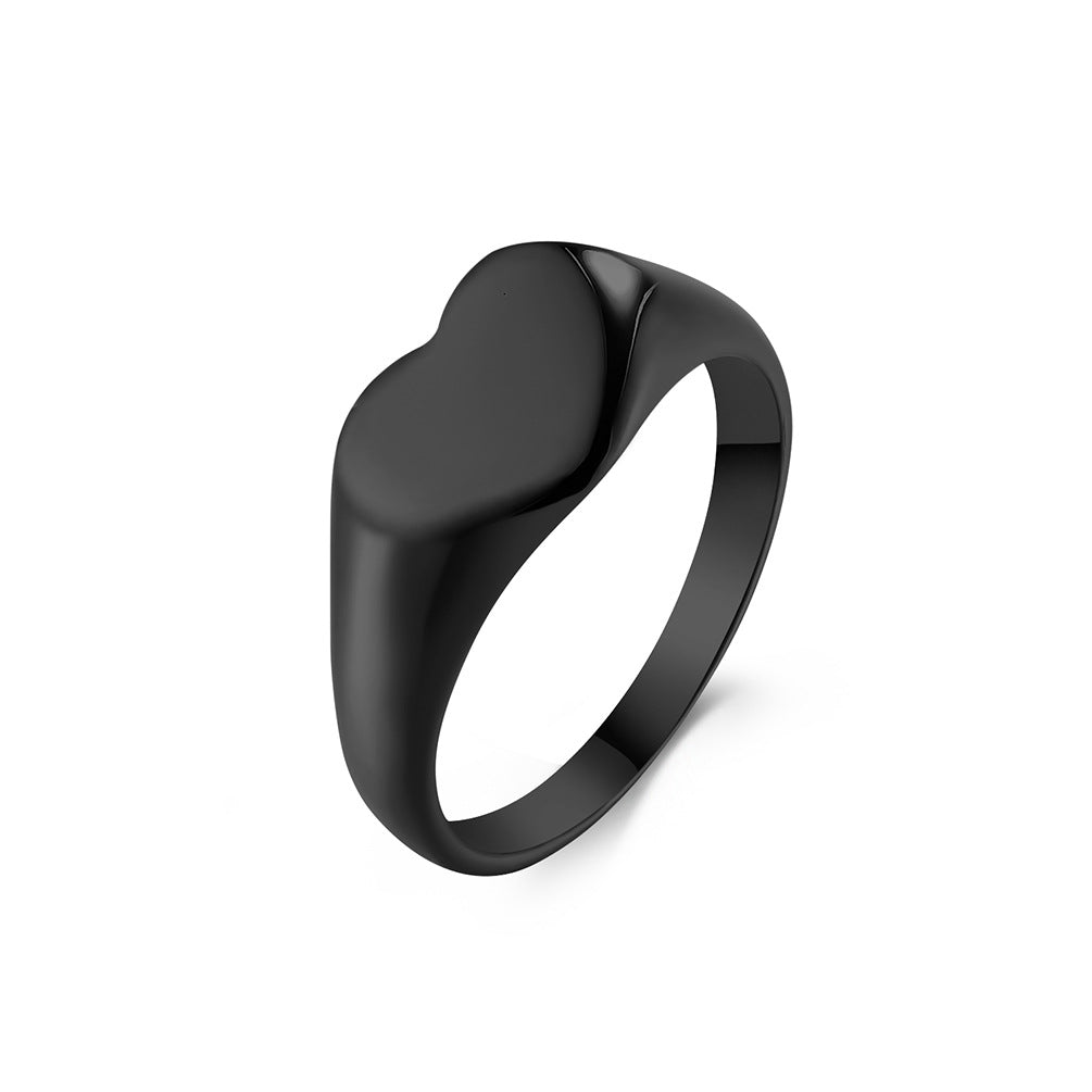 Heart Shape Titanium Steel Ring