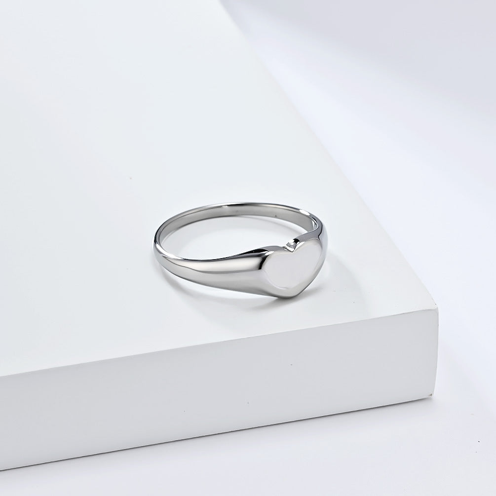 Heart Shape Titanium Steel Ring