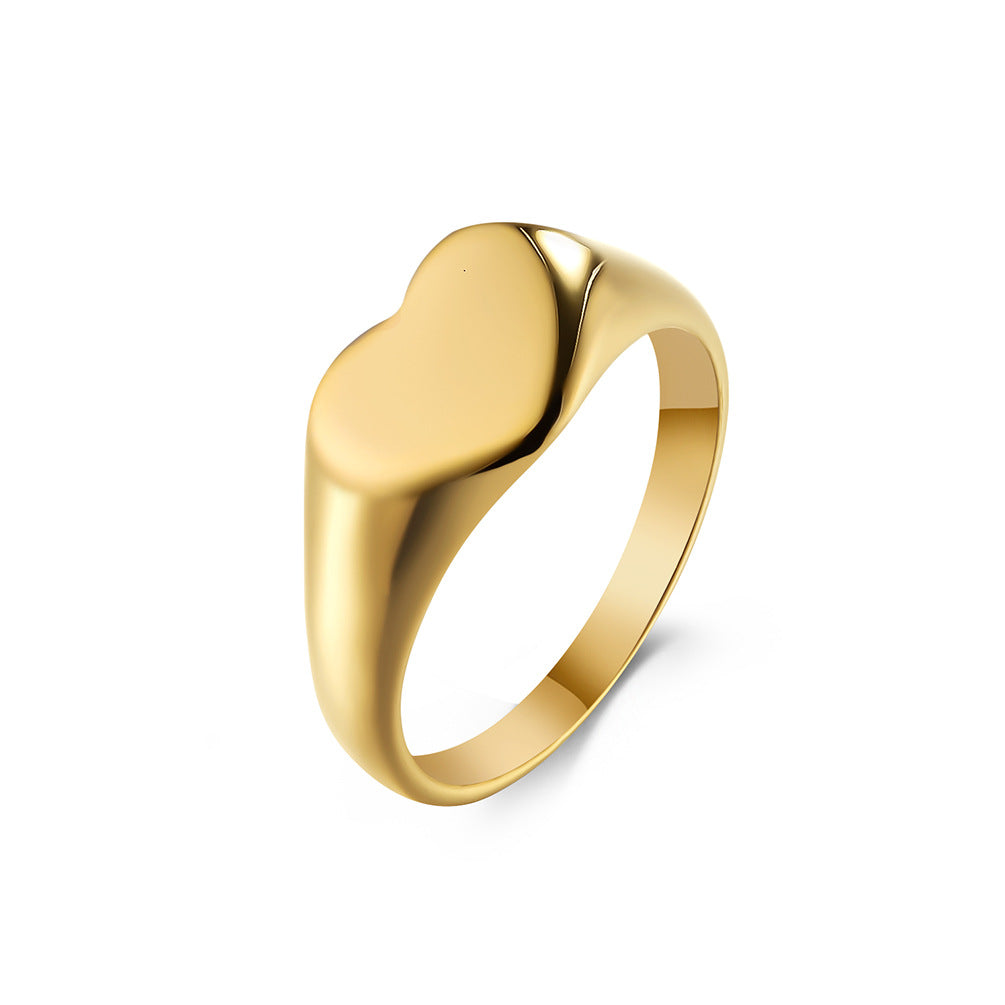 Heart Shape Titanium Steel Ring