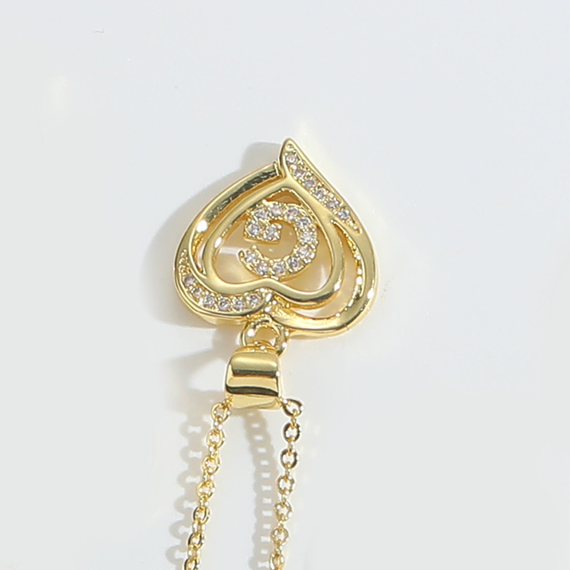 Heart Shape Zircon Letter Necklace