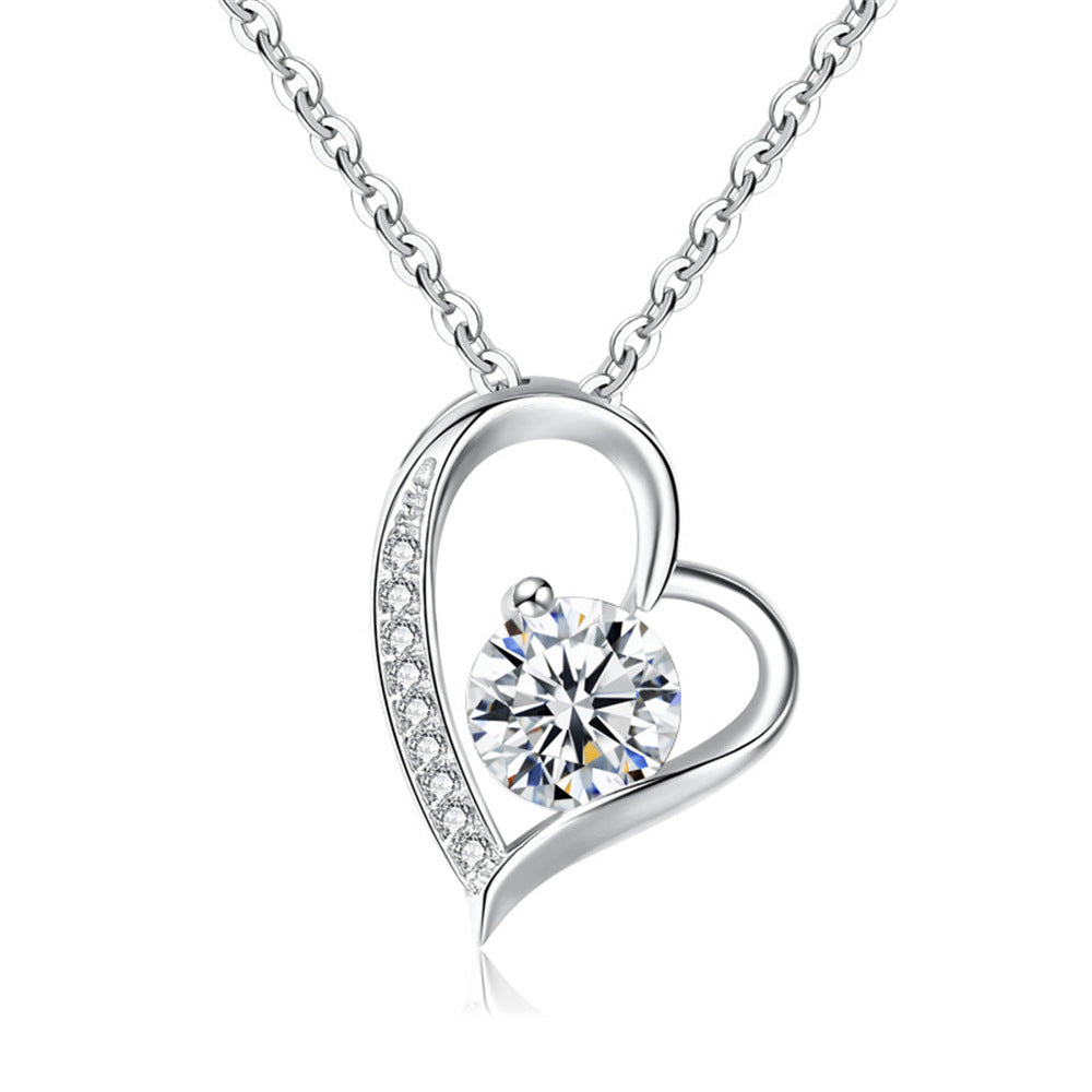Heart Shape Zirconia Pendant Necklace