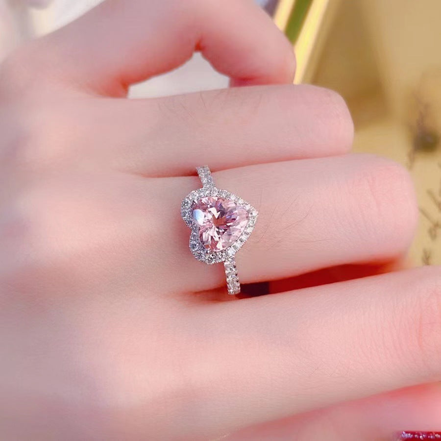 Heart Shaped Adjustable Simulated Diamond Ring