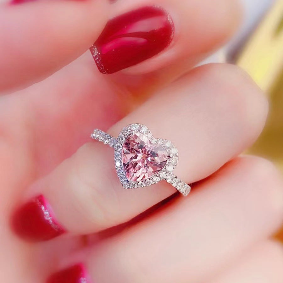 Heart Shaped Adjustable Simulated Diamond Ring
