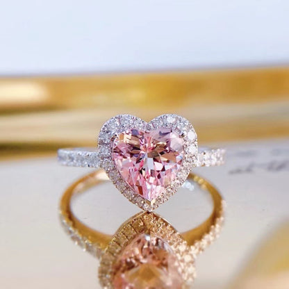 Heart Shaped Adjustable Simulated Diamond Ring