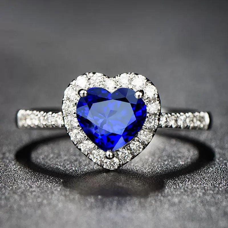 Heart Shaped Adjustable Simulated Diamond Ring